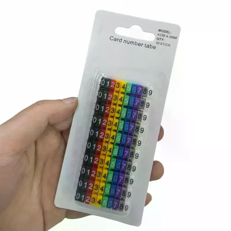 Numbered C-Type Marker Cable Tags for Easier Identification, 1/3 Set Colourful Labels for 2-3mm Wire