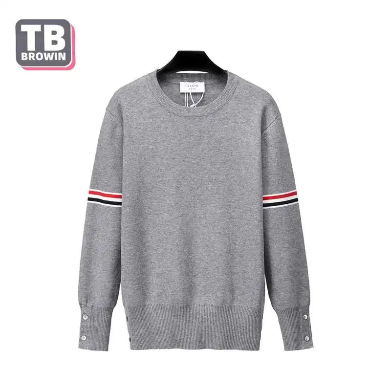 Maglione lavorato a maglia da uomo TB autunno inverno moda di lusso cappotto Casual in lana Thom Pullover a 4 Bar a righe