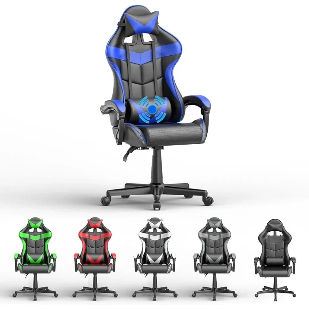 

Blue Gaming Chairs with Massage,Ergonomic Computer Gamer Chair,Game Chair with Adjustable Headrest and Lumbar Support