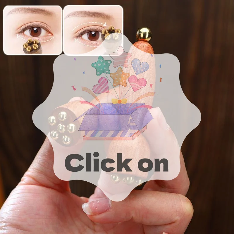 

Lotus Seedpod Beauty Professional Brass & Rosewood Facial Gua Sha Tool Eye Relaxation Spot Meridians Acupoint Massage Handheld