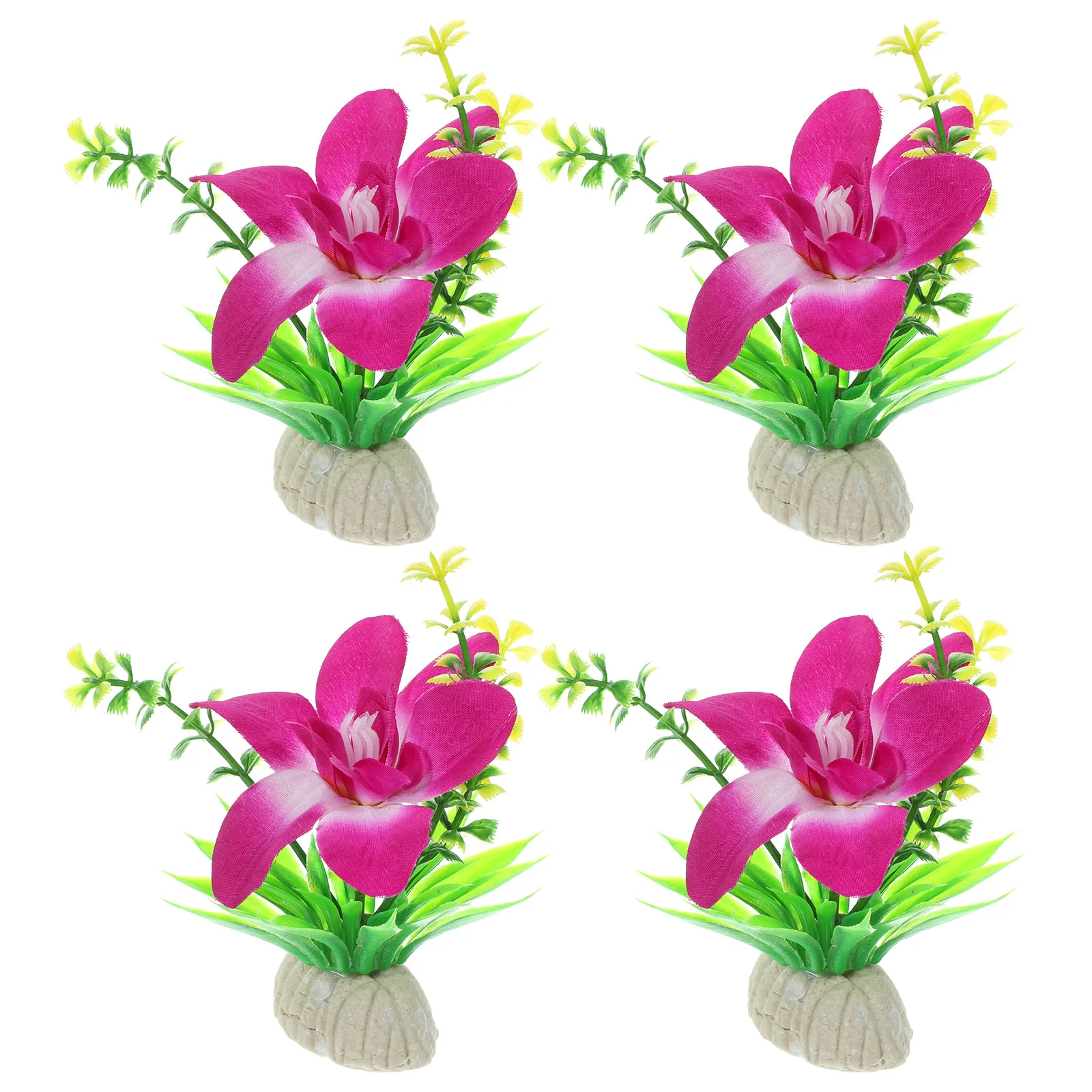 

4 Pcs Orchid Sushi Plate Decorations Artificial Flowers Purple Cloth Restaurant Supplies Japanese Food Dish Adornments Sturdy