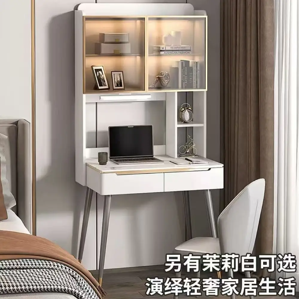 

Современный простой легкий роскошный стол с каменной плитой, книжная полка, встроенный стол, студенческий домашний учебный стол, стеллаж для хранения.