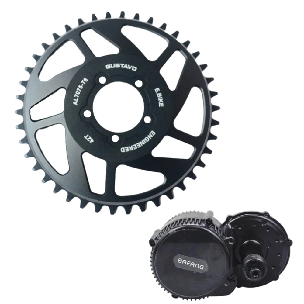 GUSTAVO E-bike Chain wheel Crankset 42-52T For BAFANG Mid Drive Motor BBS01/BBS02/BBSHD/BBS03/M625 250W-1000W