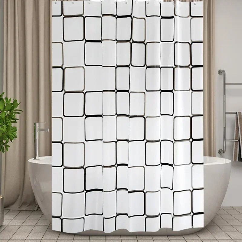 Waterproof Shower Curtain Mildew Proof Durable Bathroom Screens With Hook Modern Printed Bathtub Curtains Bathroom Accessories