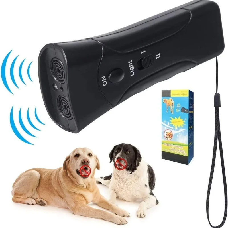 Portable USB Charging Ultrasonic Dog Training Tool Humane Bark Deterrent Device Built-in LED Light for Indoor Outdoor Use view 3