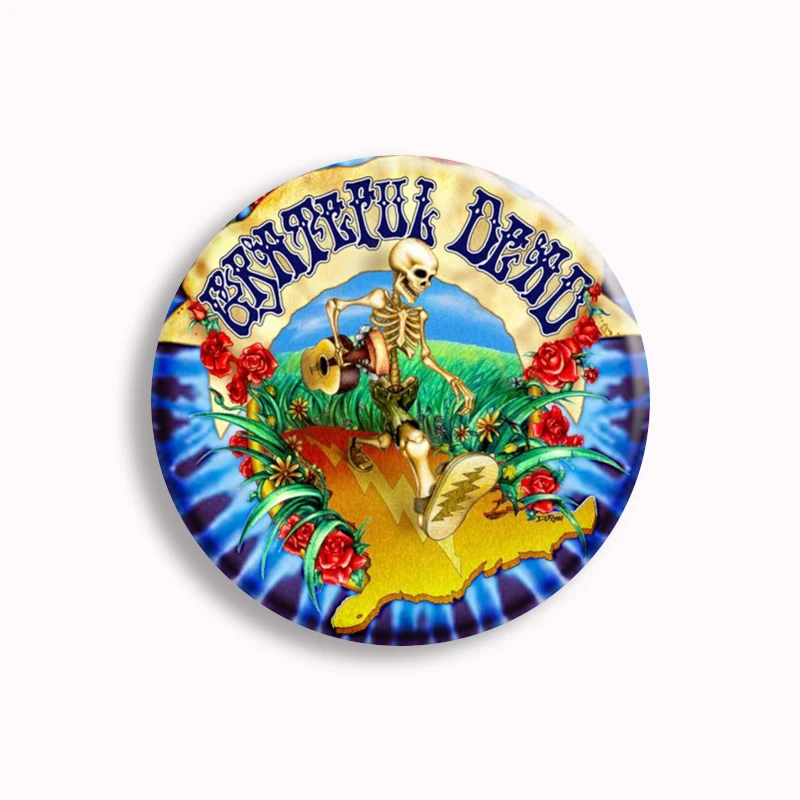 Psychedelic Grateful Dead Band Soft Button Pin Rock Punk 3d Dancing Bears Aesthetic Classic Brooch Badge Bag Decor Fans Collect