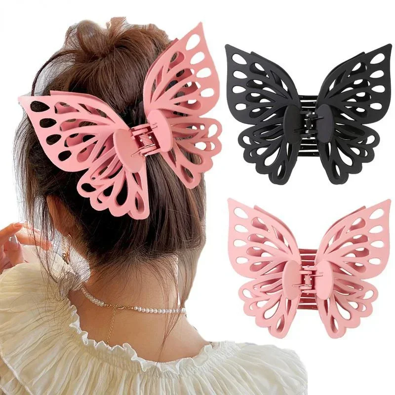 

Women Summer Fashion Large Hollow Butterfly Grab Clip Hairpin Cute Korea Fairy Head Accessories Girl Party Jewelry Hair Claws