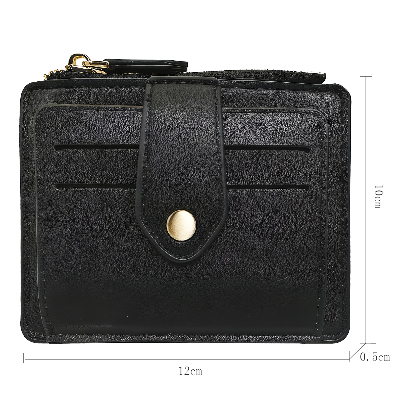 FOXER Women's Short Wallet PU Leather Card Holder Wallet with Zipper Pocket Female Slim Credit Card Case for Daily Use
