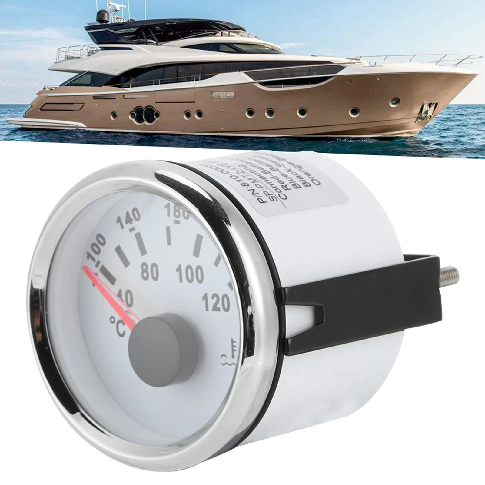 52mm/2in Marine Engine Water Temperature Gauge 40‑120 ℃ Temp Meter for Boat RV