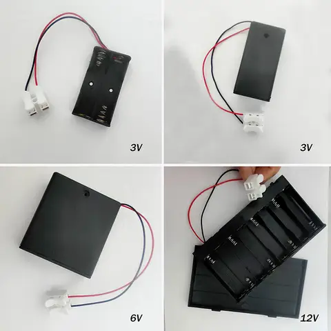 3V/6V AA 투명 배터리 상자 Led 조명 배선 변환 재료 Led 램프 디오라마 용 모델 키트 연결