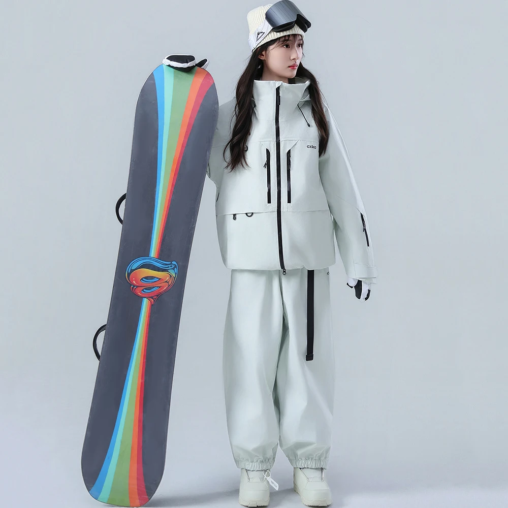New Professional Male Female Ski Suit Set Loose Type Waterproof Couple Single and Double Board Keep Warm Ski Pants Ski Jackets