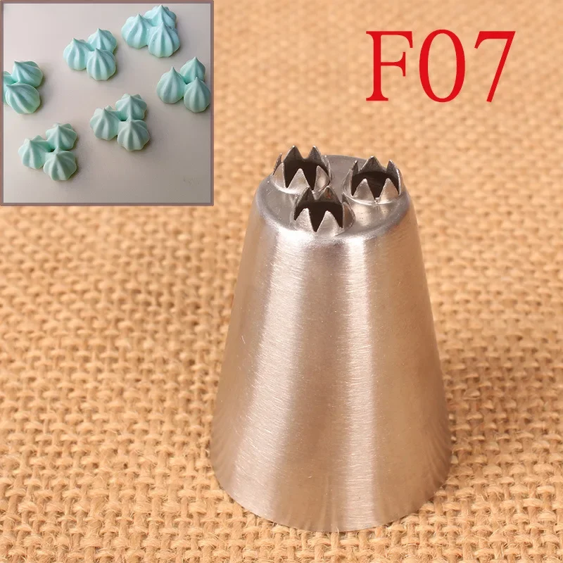 #F07#F08 Triple Stars Large Icing Piping Nozzles For Decorating Cake Three Stars Pastry Nozzles Cream Cake Decoration Pastry Tip