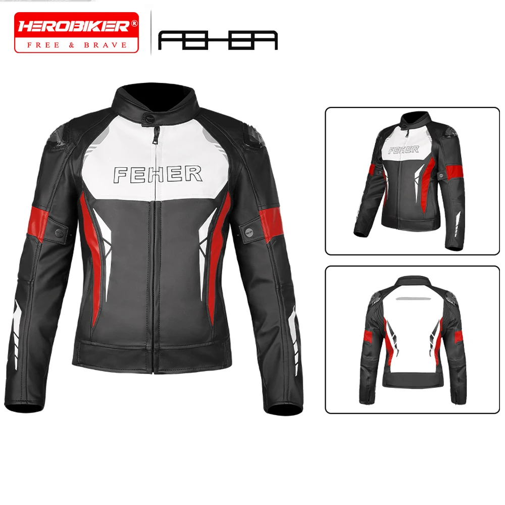 

Motorcycle Riding Leather Jacket Windproof And Anti Fall Motocross Jacket Warm Motorbike CE Protective Racing CE Protective Gear