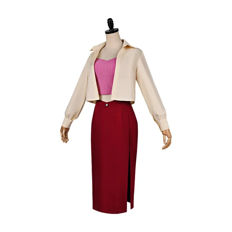 

A;3\v,7'd/Arashiyama Kimie Cosplay Costume Tube Top Cardigan Skirt Set Adult Women Anime Halloween Comic Con Stage Oc;4'b,7'm\1/