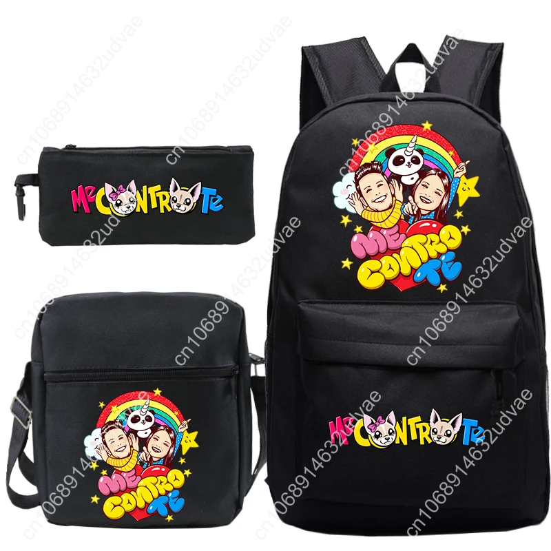 3PC-SET Me Contro Te Schoolbag Kids Recharged Backpack Student Me Contro Te Backpack Boys Girls Cute Cartoon School Bag Mochila