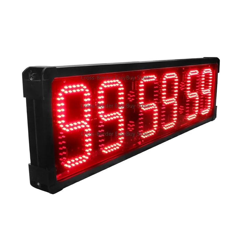 

Red Color 6 Digits LED Race Timing Clock Stopwatch 8-inch High Character Outdoor Sports Timer for Running Racing Marathon