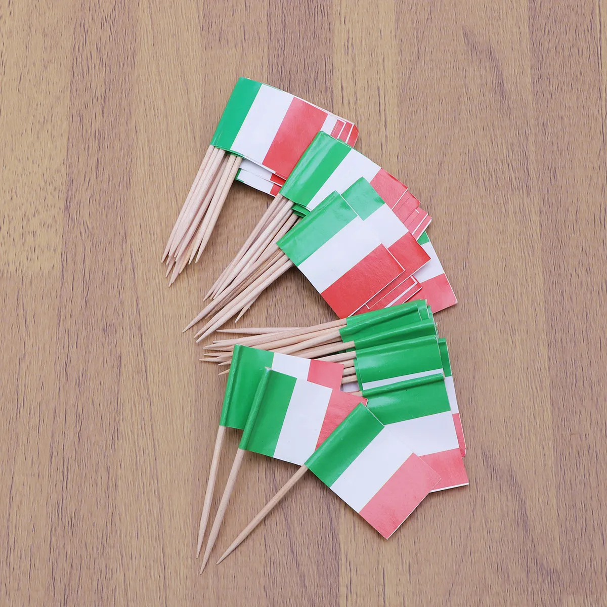 Italy Flag Paper Picks 100 Piece Cake Toppers Cupcake Fruit Decorations for Halloween Birthday Parties