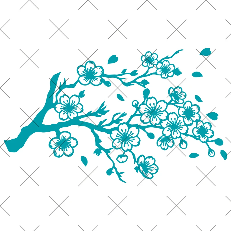 Cherry Blossom Branch Car Sticker for Triangular Window Decoration Universal All Vehicles Accessories PVC Waterproof Vinyl Decal