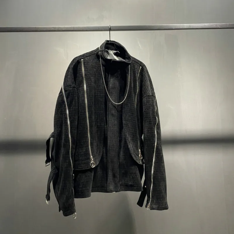 

WVGA Весна Осень Новый Мужской Тисненый Принт Модная Тонкая Куртка С Длинным Рукавом Bubble Zipper Niche Chic Повседневное Пальто Хип-Хоп Ins W12821