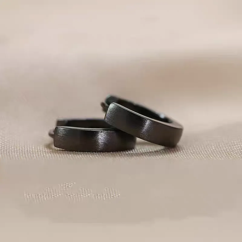 925 Sterling Silver Earrings Black Minimalist Neutral Fashionable Stylish Unique Design Elegant Appearance for Man and Women