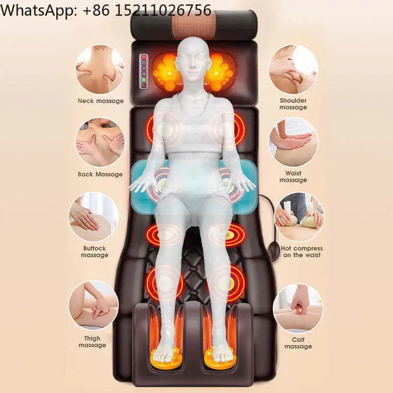 2025 NINGDE DAWANGJIA New Design Standard Size Full Body Vibrate Memory Shiatsu Massage Cushion Mattress Neck Massager Full Body