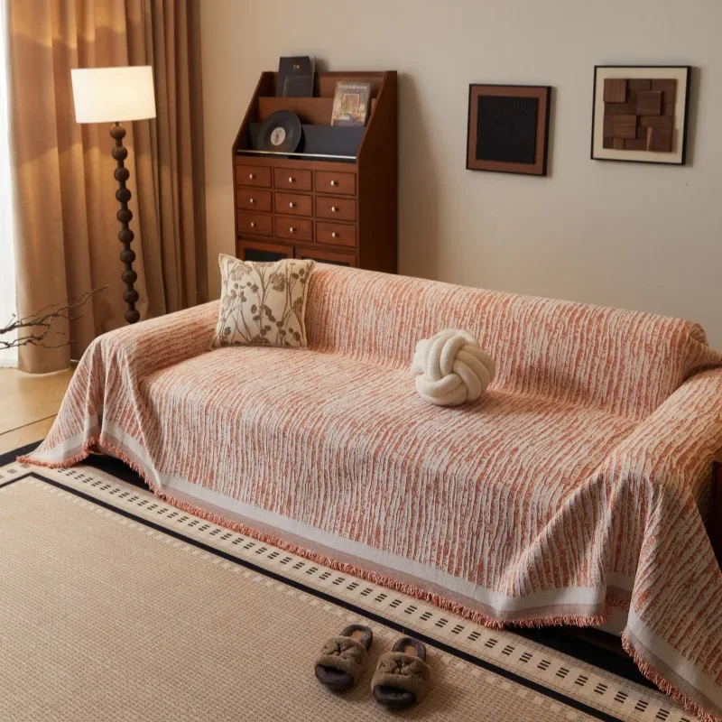 Vintage Luxury Sofa Towel Mat Thicken Non-slip All-inclusive Corner Seat Cover Winter Warm Couch Cushion for Living Room