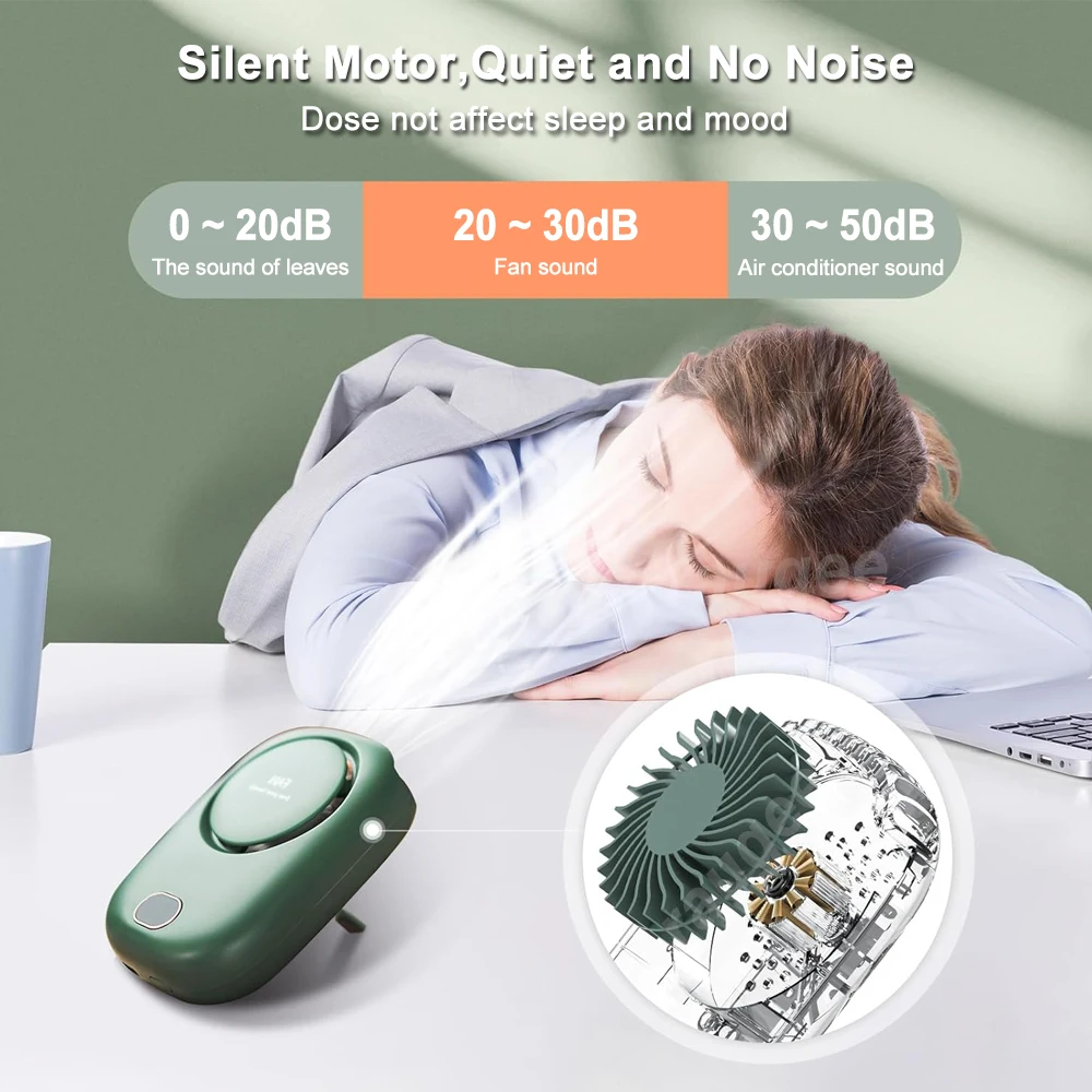 Портативный поясной вентилятор Мини-вентилятор с зажимом для талии Безлопастной портативный шейный вентилятор USB Перезаряжаемый беспроводной подвесной шейный вентилятор для путешествий на открытом воздухе