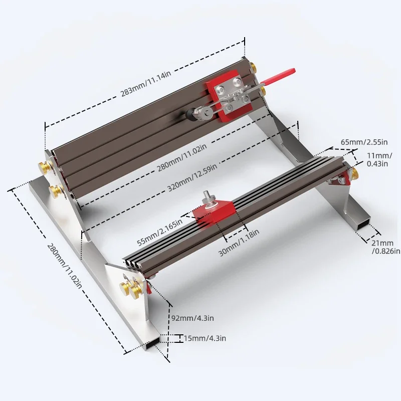 Adjustable Spline Jig for Table Saw & Router Table Aluminum Alloy 1/2 -16inch with 4 Molded Flip Stops Woodworking Clips