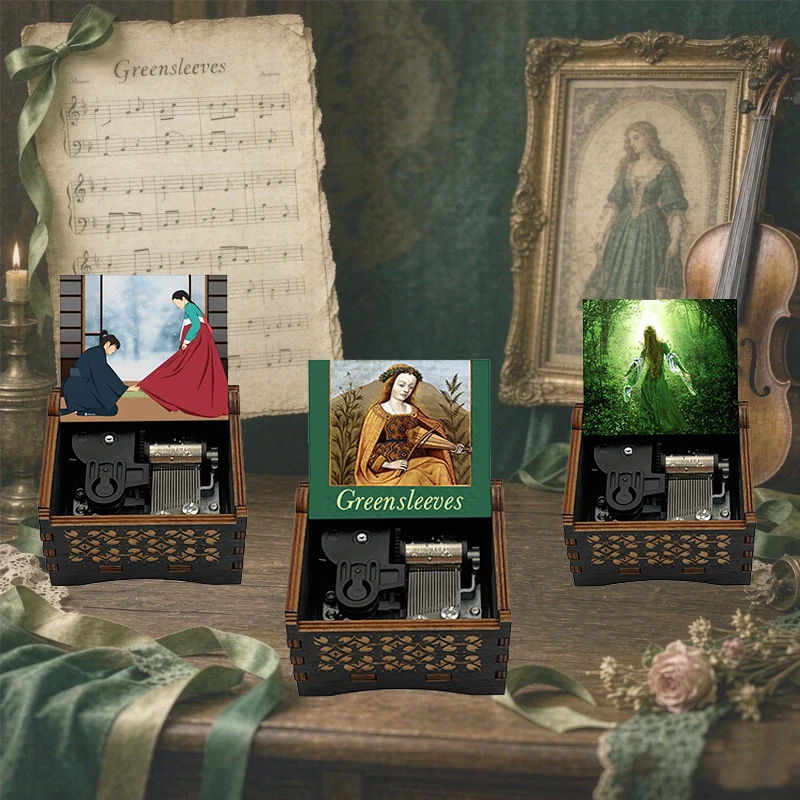 Greensleeves Music Box English Folk Song 18 Note Melody Girlfriend Wife Family Christmas Party New Year Gift