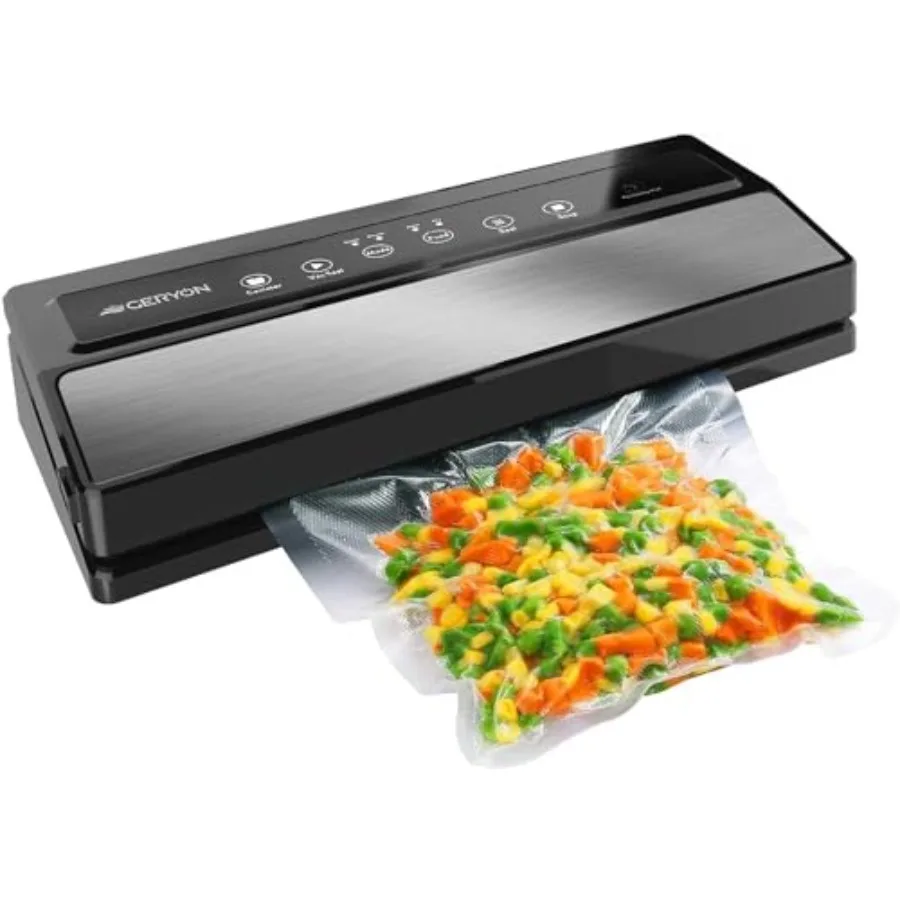 

Vacuum Sealer for Food Storage: BPA-Free Plastic Black Automatic Dry Moist Modes LED Display Compact Design Easy-Clean Surface