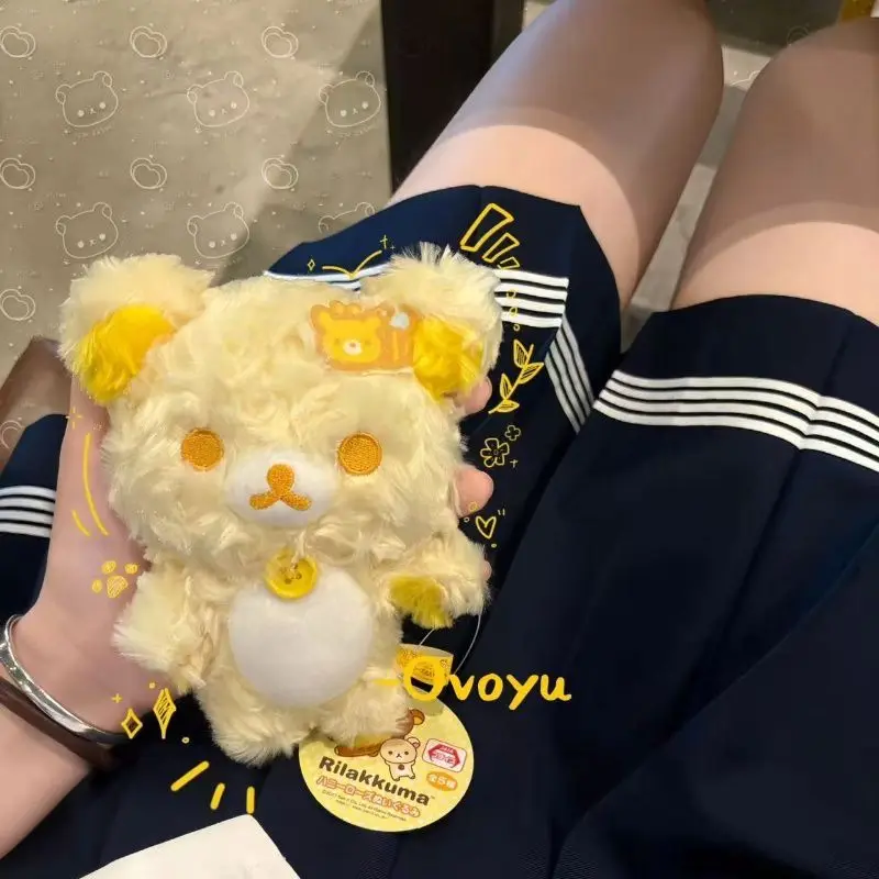 10 cm Kawaii Sanrio Rilakkuma poupée pendentif Anime dessin animé mignon poupée à main Mini 10 cm pendentif sac à dos accessoires fille cadeau jouets