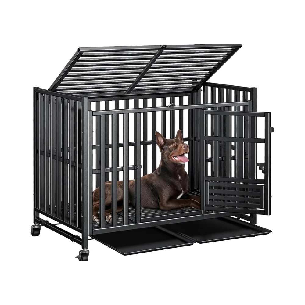 cuccia-infrangibile-con-struttura-in-acciaio-ispessito-per-casse-per-cani-resistenti-per-cani-di-grandi-dimensioni-ad-alta-ansia-3-porte-4-ruote-con-serratura-2