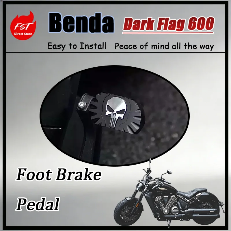 FOR Benda DARK FLAG 600 Wide Anti-slip Rear Brake Pedal Extended Shift Lever CNC Aluminum Non-destructive Modification Kit