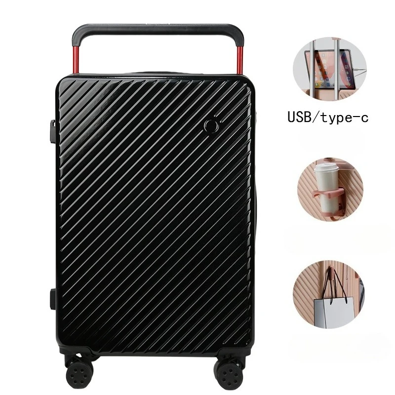 سفر الأعمال هارد شل سبينر الأمتعة 20 24 بوصة المقصورة TSA قفل توسيع خفيفة الوزن دائم سعة كبيرة مقبض واسع #6