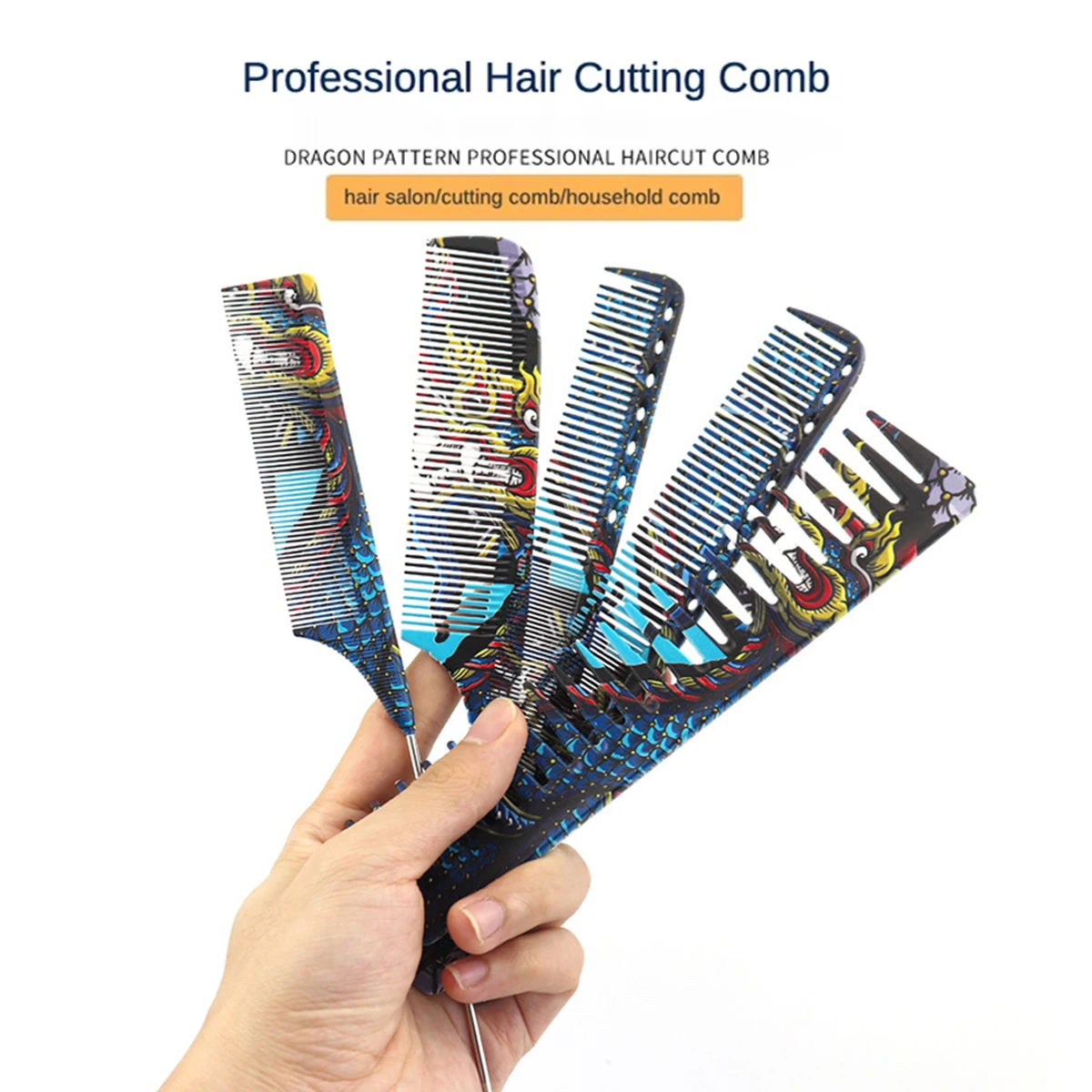 Barber Comb Chinese Dragon Personality Hair Cutting Comb Pro Male Female Hair Styling Pointed Tail Comb Salon Home Styling Tools