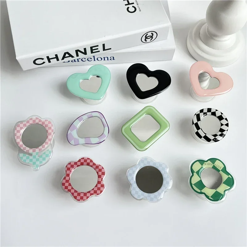 Cute Mirror Tulip Flower Folding Mobile Phone Grip Holder Socket Pocket Support for IPones Finger Ring Griptok Expanding Stand