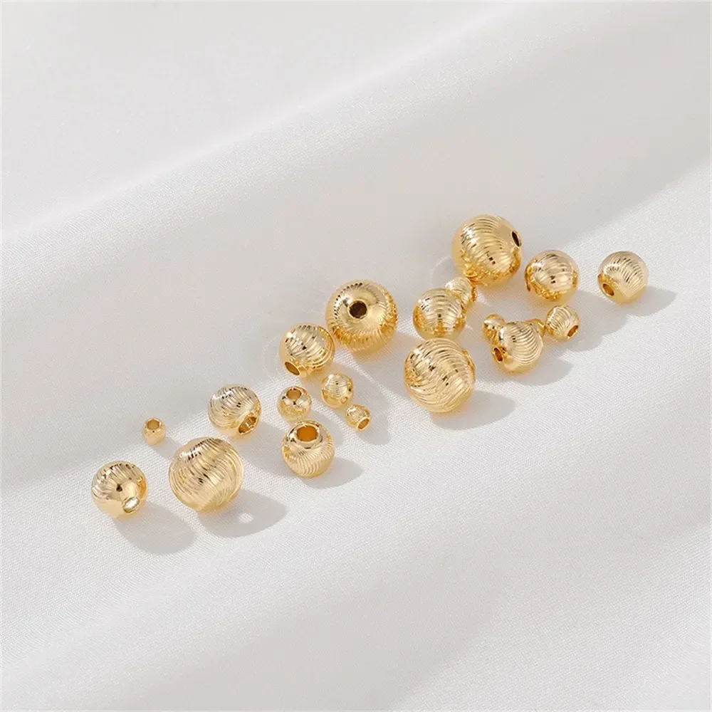 Contas de flores banhadas a ouro 14k, contas redondas cortadas, contas soltas artesanais, pulseiras, colares, acessórios de orelha, material correspondente