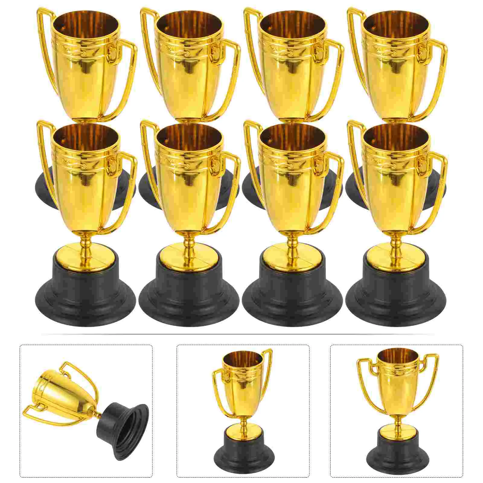 8 Pcs Trophy Decoration Realistic Appearance Trophies for Adults Basketball Small Golden Party Plastic Cup Game Toys