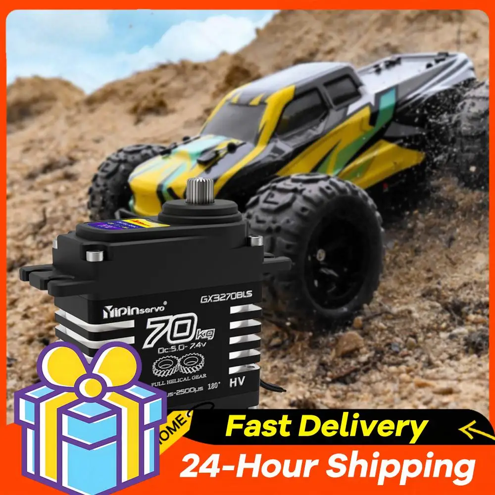 70KG Brushless Servos 7.4V Oblique Gear High Torque Servos for 1/8 1/10 1/12 RC Truck Car Crawler Boat Robot