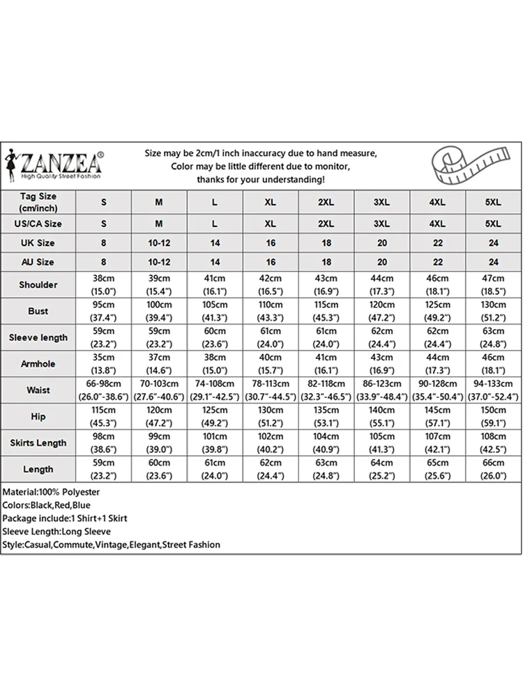 ZANZEA Modest Hijabs Women 2 Pieces Sets Muslim Long Sleeve Gingham Shirts and Long Skirts Suits Islamic Ramadan Woman Outfits