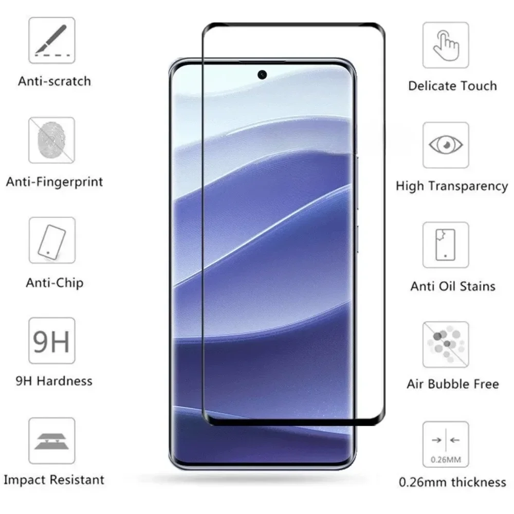 100pcs New Model For Xiaomi Redmi Note 14 Pro Plus 3D Curved Edge Full Glue Clear Tempered Glass Screen Protector Film