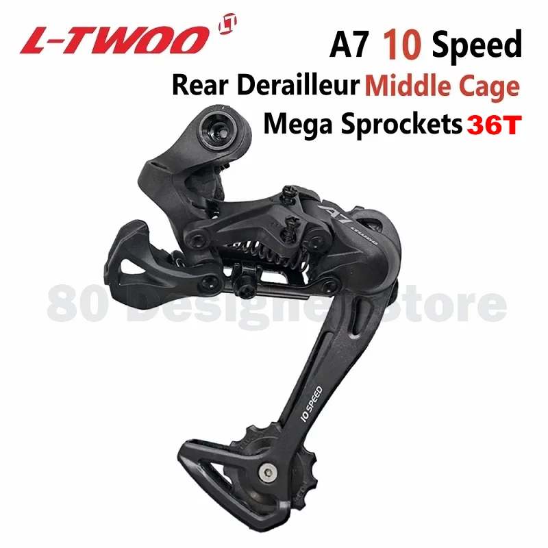 

LTWOO A7 1X10s rear derailleur 10v 2X10s mid cage compatible with 11-36T cassette, compatible with NX, GX shifter,