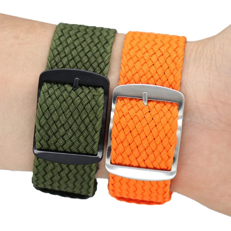 High Quality Fabric Woven Bracelet One Piece Watch Band Canvas Wristband 14mm 16mm 18mm 20mm 22mm Nylon Colorful Strap