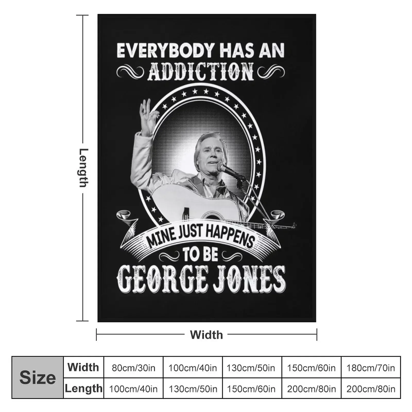 Everybody Has An Addiction Mine Just Happens To Be George Jones Throw Blanket Decorative Sofas manga Decoratives Warm Blankets