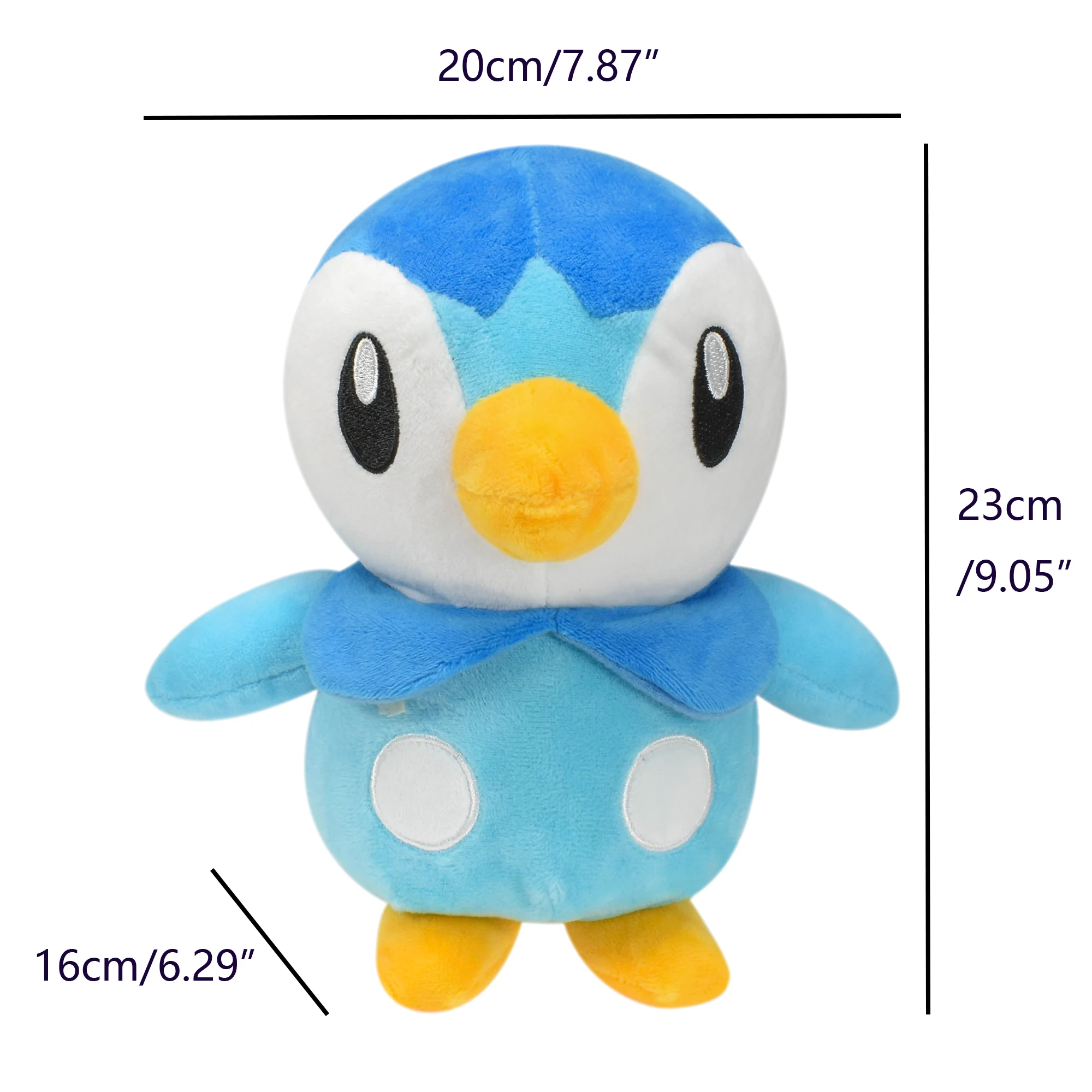 Piplup Plüschtier, Stofftier, Sammlerstück, weiche Plüschfiguren, Piplup, niedliches Cartoon-Charakter-Spielzeug, tolle Geschenke aus der All-Star-Kollektion, 20 cm – Detail 2