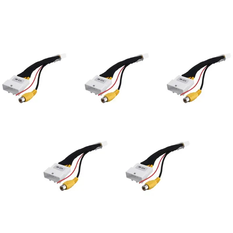 5X Car 24Pin Video Input Switch Reverse Parking Camera Rca Adapter Cable For Renault Stepway Vivaro Dacia Sandero Clio 4
