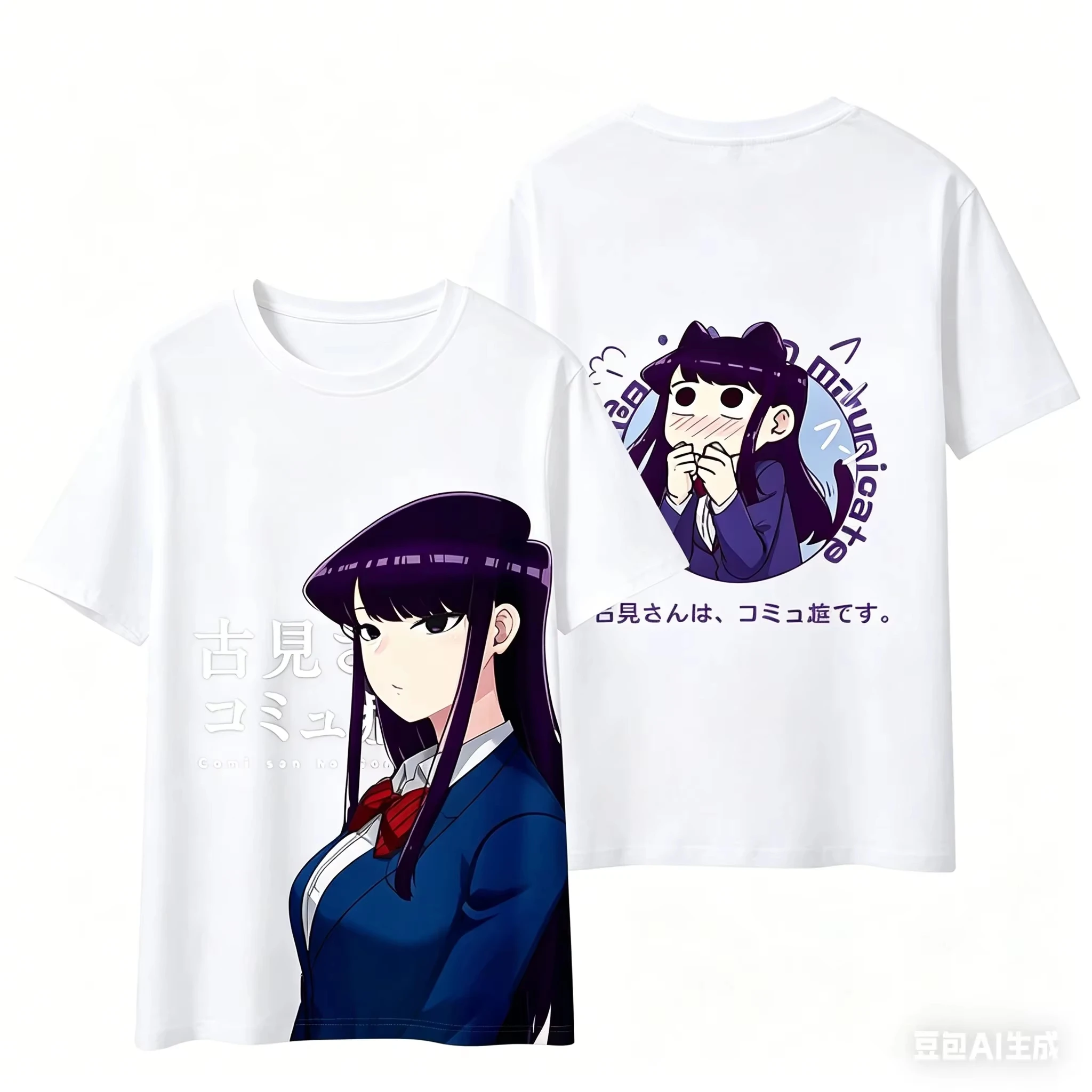 Unisex Casual Fashion Streetwear T-Shirt, Komi Can't Communicate Anime Graphic Suitable for All Seasons Perfect Gift T-Shirt