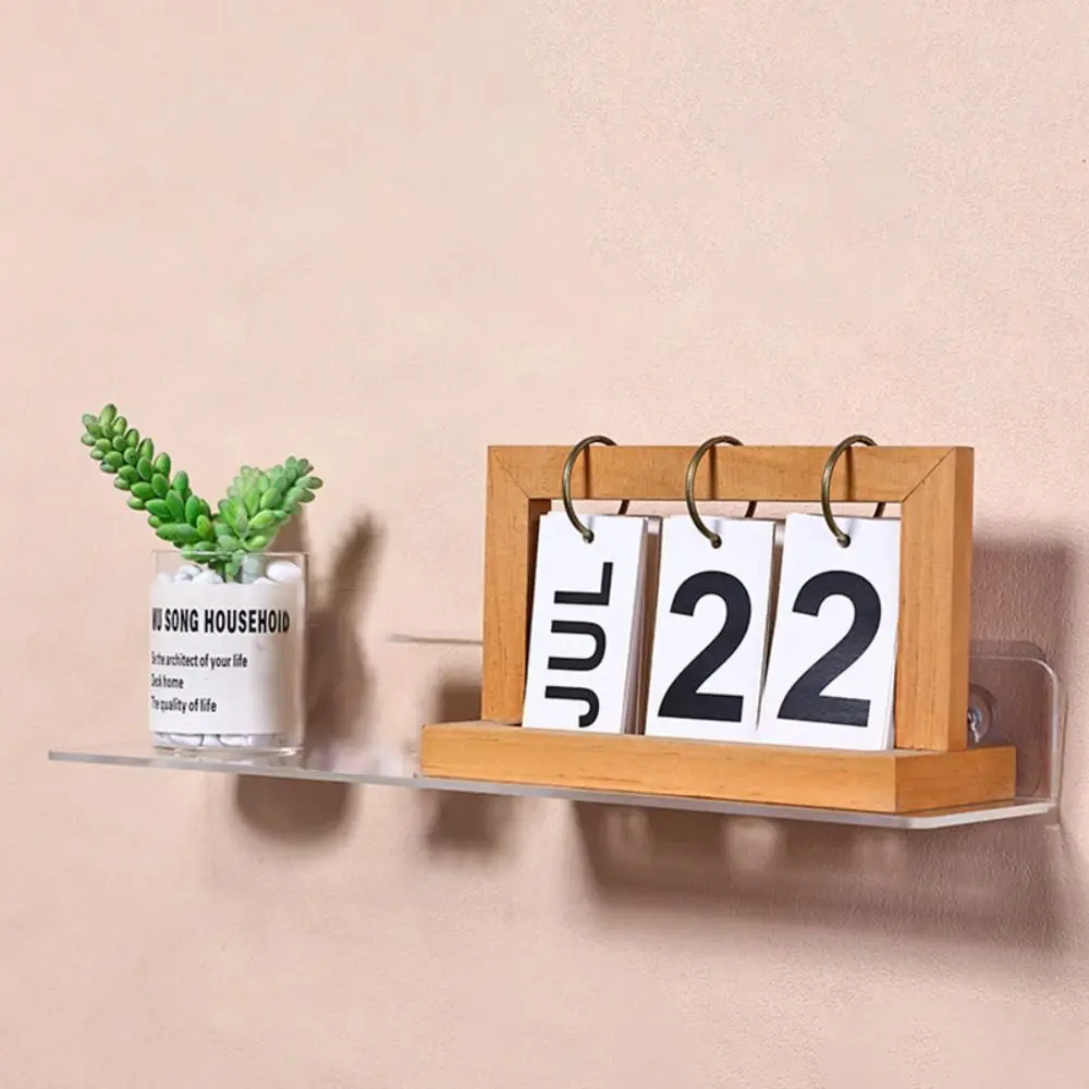 New 20/30/15/10CM Acrylic Display Stand Perforated Clear Wall Hanging Panel Strong Stickers Thickened Organization Shelf