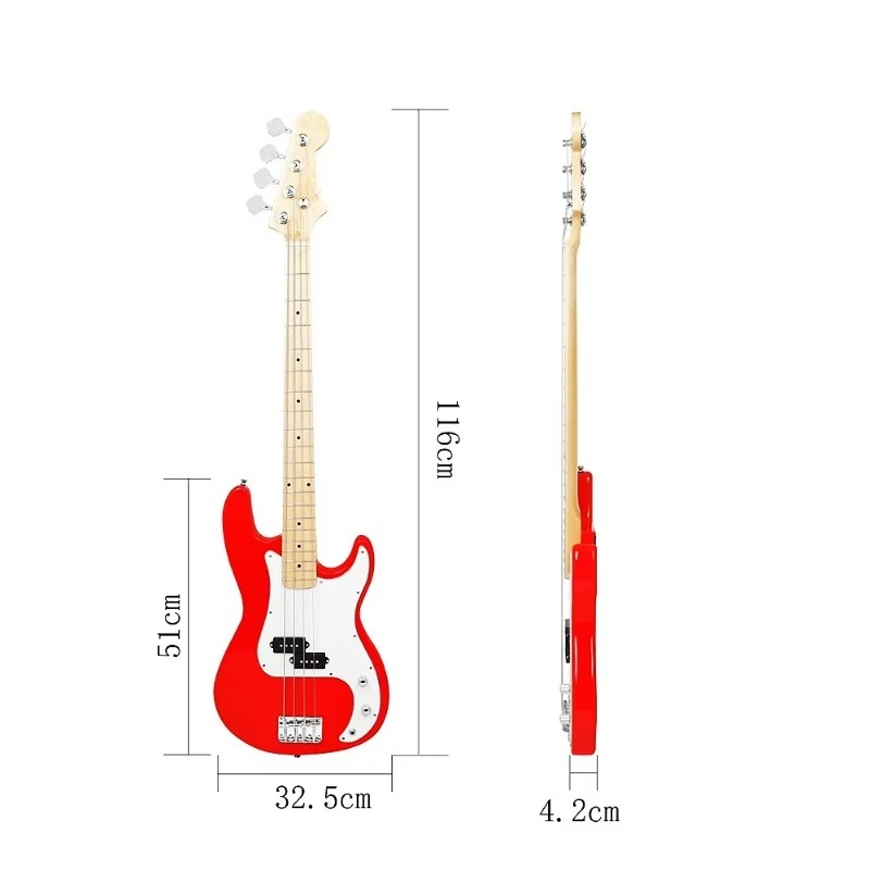 IR-TB228-1-6 Electric Bass Guitar Single Coil with 4 Strings Solid Maple Wood Top Rosewood Back/Side Music Instrument