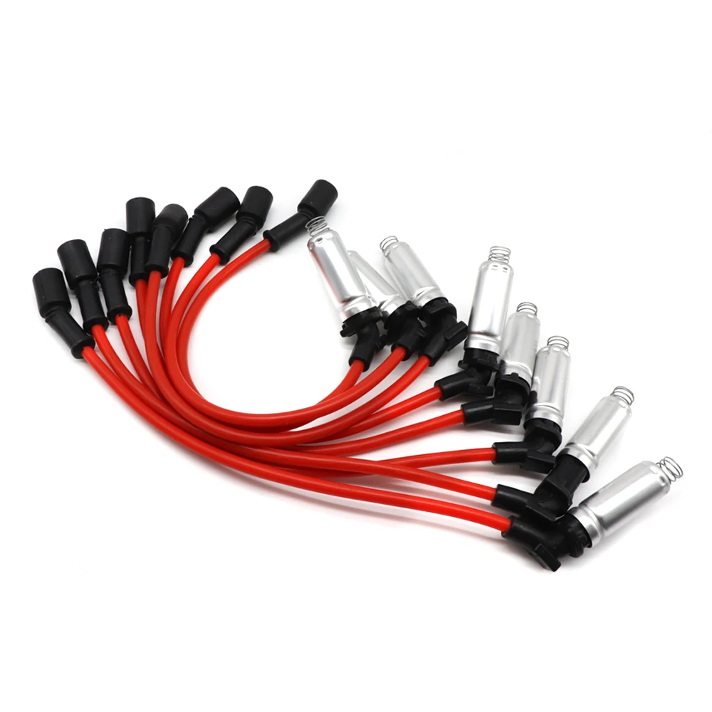 8pcs Ignition Spark Plug Wire Kit Set Cable 48322R For Chevrolet Silverado Tahoe GMC Savana Sierra Hummer H2 H3 Isuzu Ascender